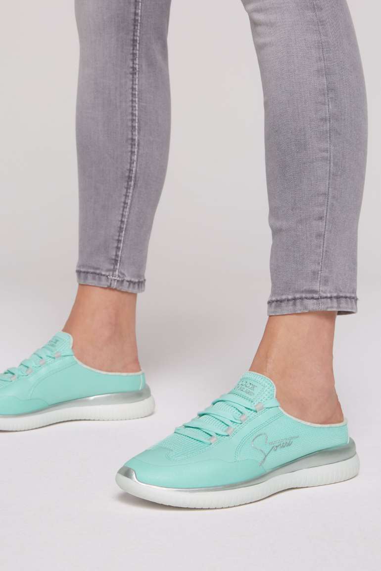 Slip On Sneaker aus Mesh-Textil aqua splash