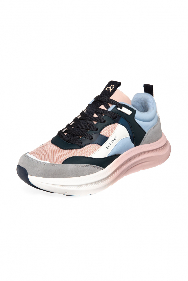 Sneaker im bunten Materialmix mit Dip-Dye-Sohle rose blush
