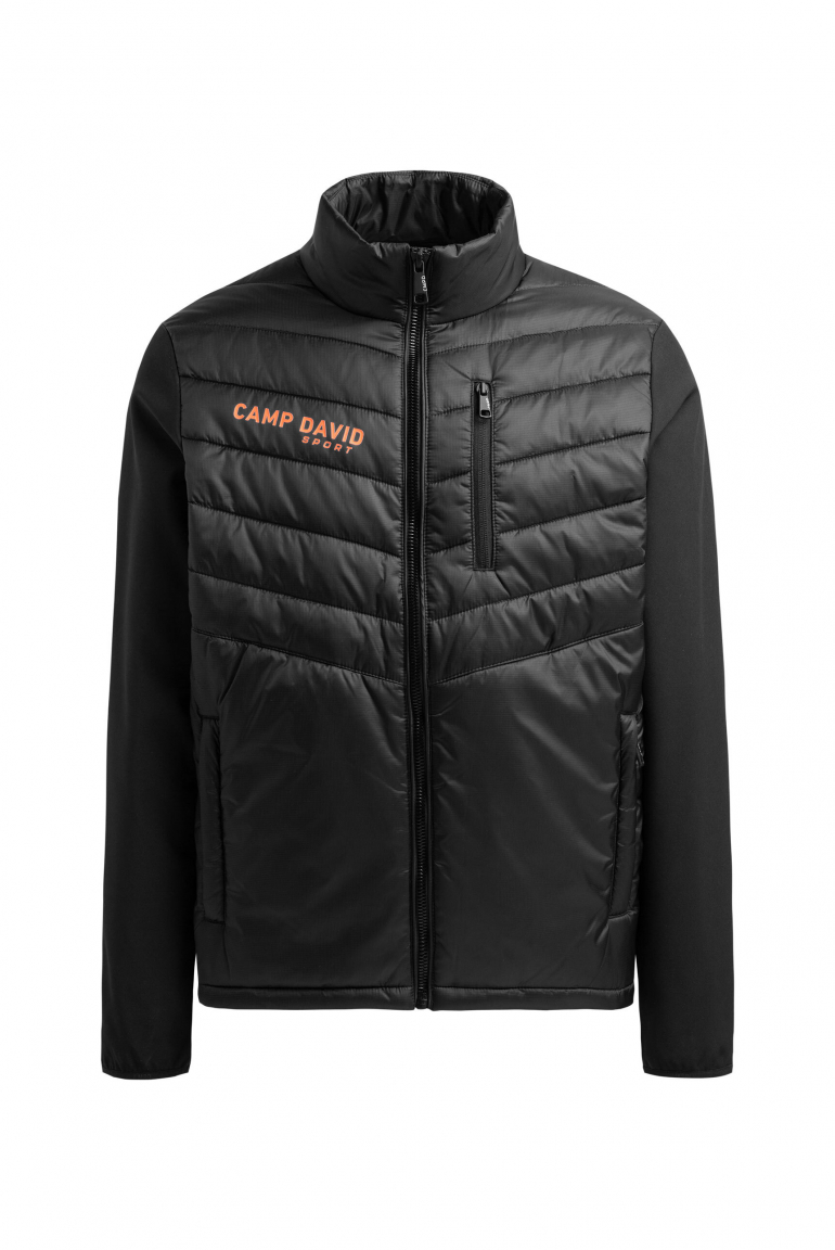 Softshelljacke im Materialmix mit Rücken-Artwork black