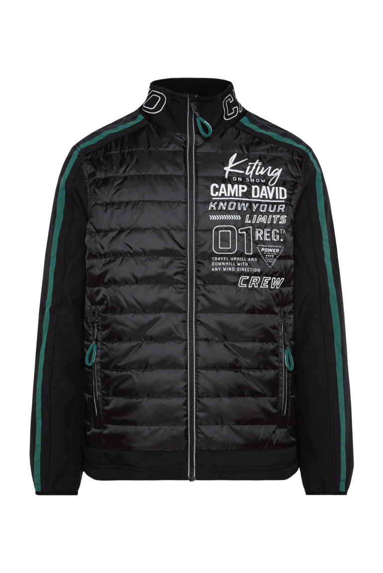 Softshelljacke mit gesteppter Vorderseite black