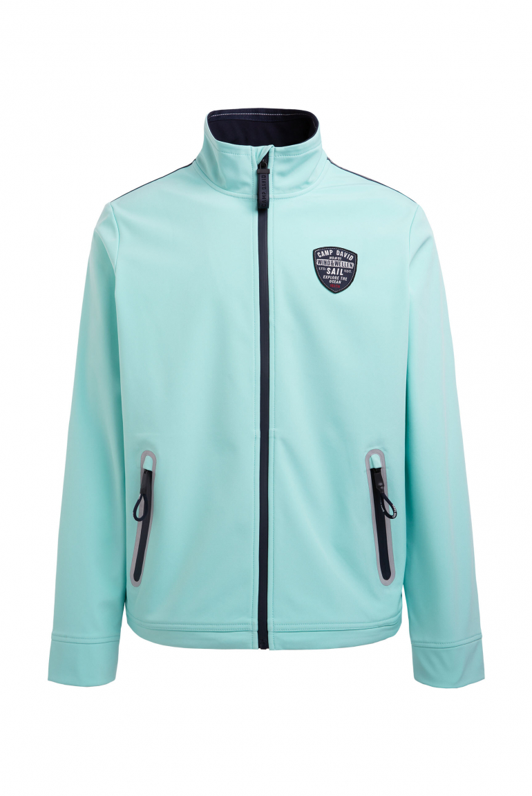 Softshelljacke mit Patch und Print new aqua