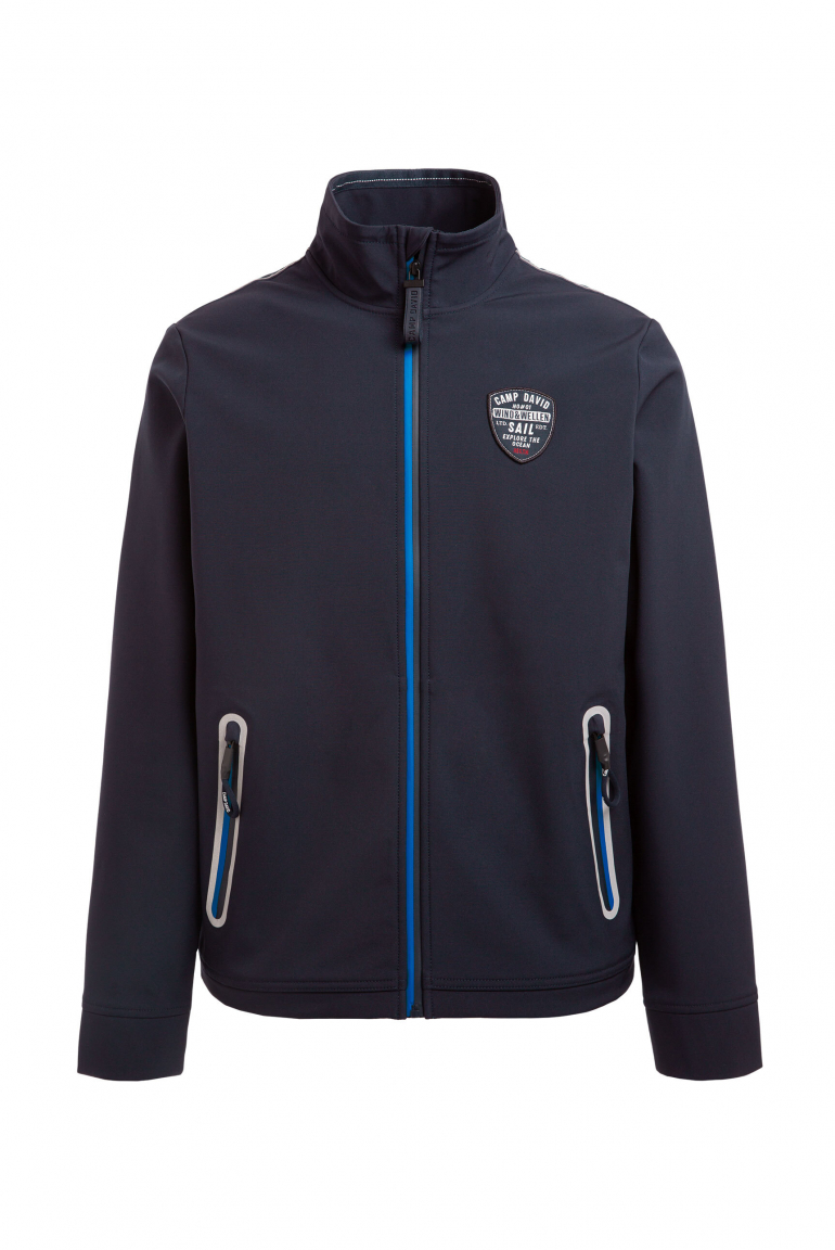 Softshelljacke mit Patch und Print blue navy