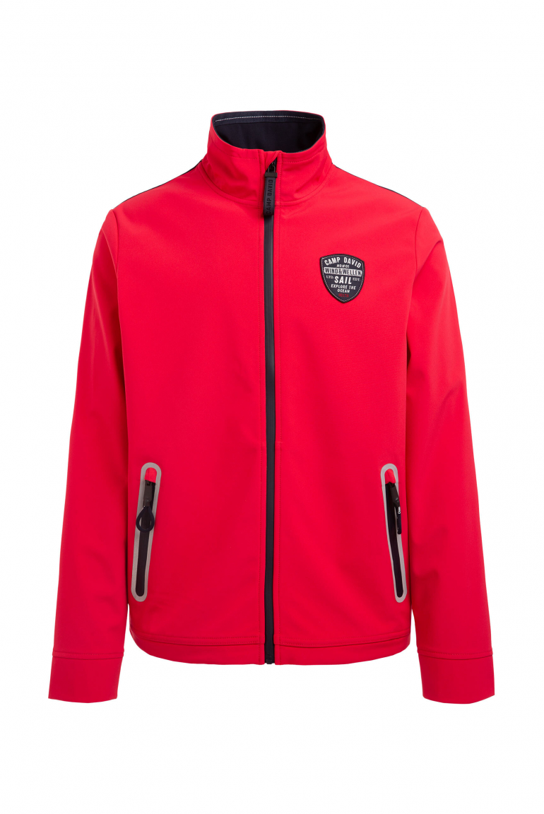Softshelljacke mit Patch und Print summer red