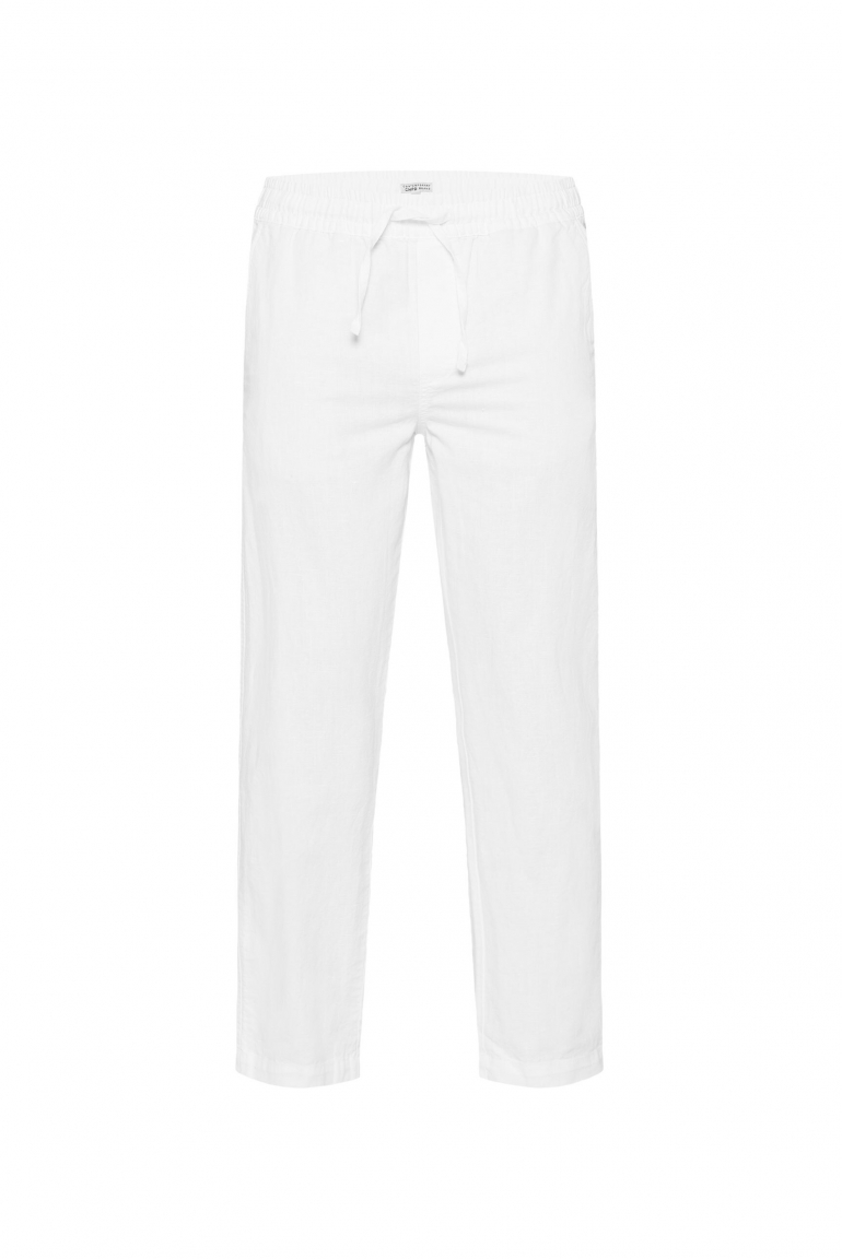 Sommerhose aus Leinen-Mix mit Elastikbund opticwhite