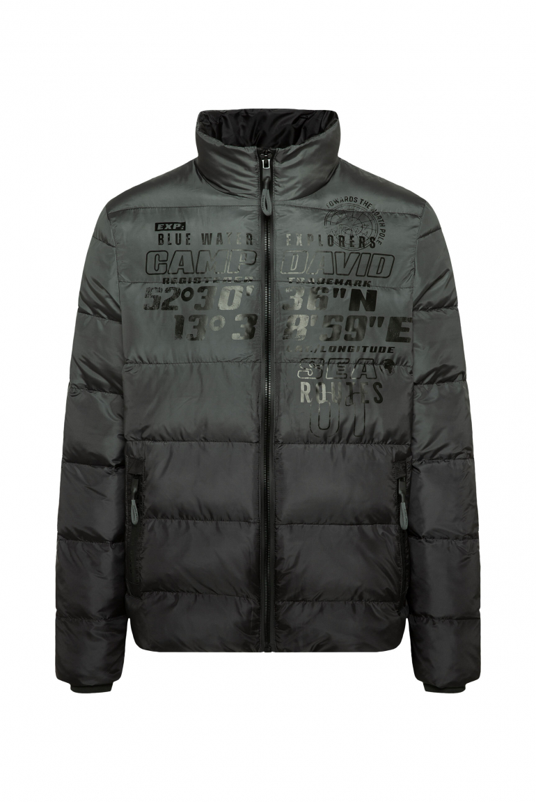 Steppjacke mit Dip-Dye-Effekt und Logo Prints dark forest