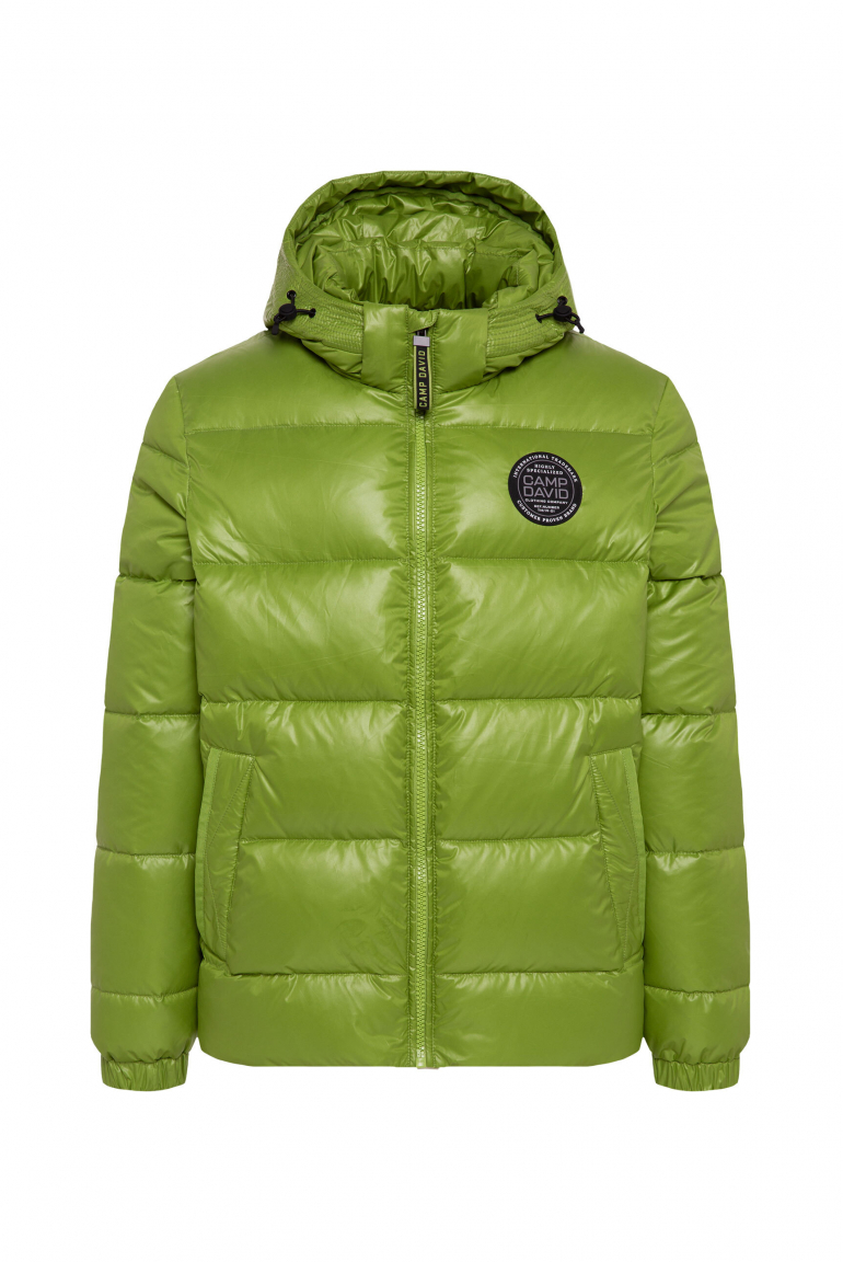 Steppjacke mit Kapuze und Rücken-Print pistachio