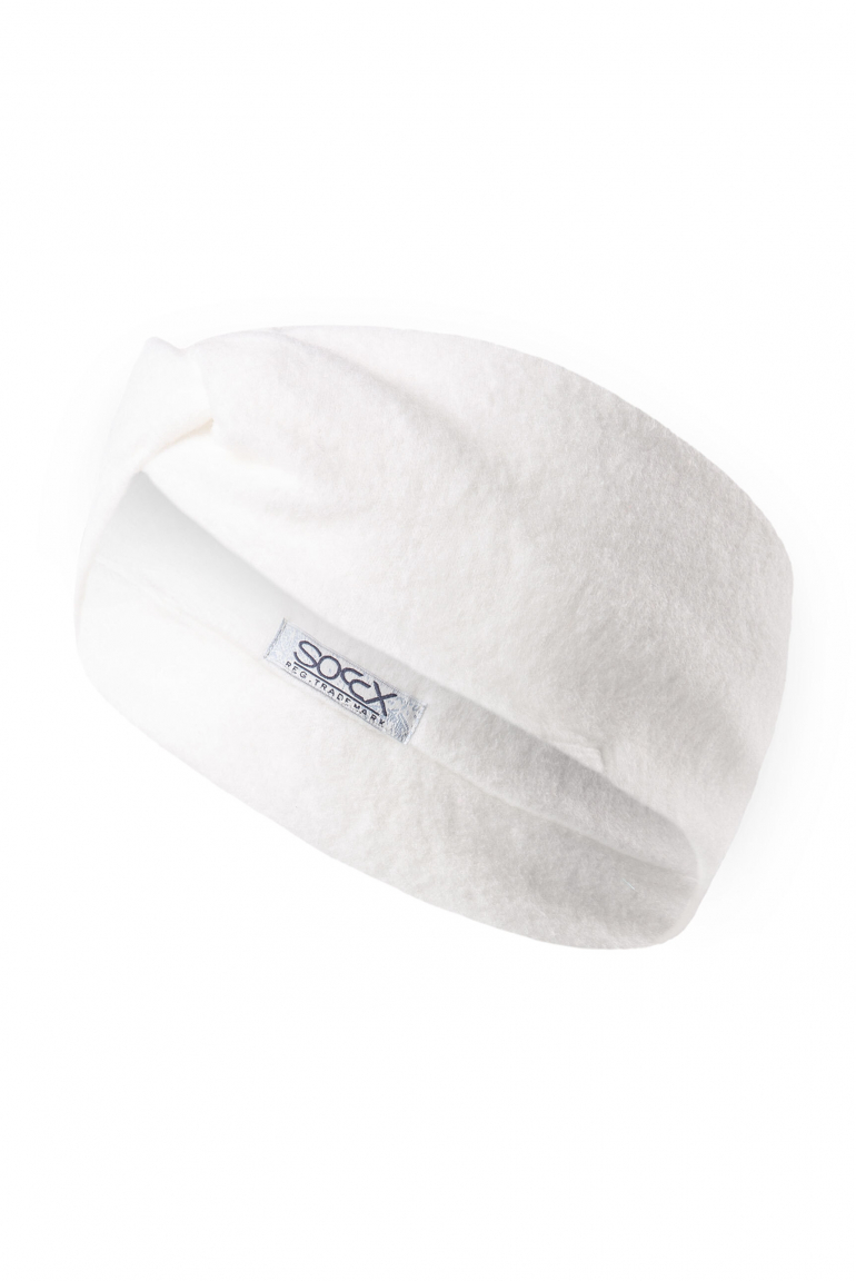 Stirnband aus Flauschstrick ivory