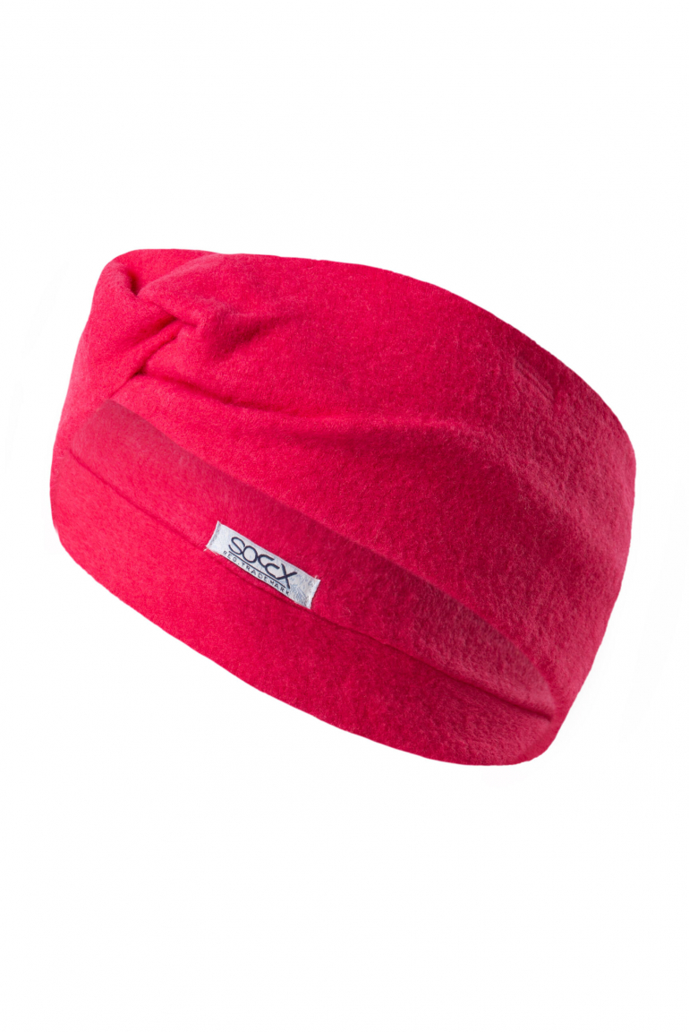 Stirnband aus Flauschstrick lovely red