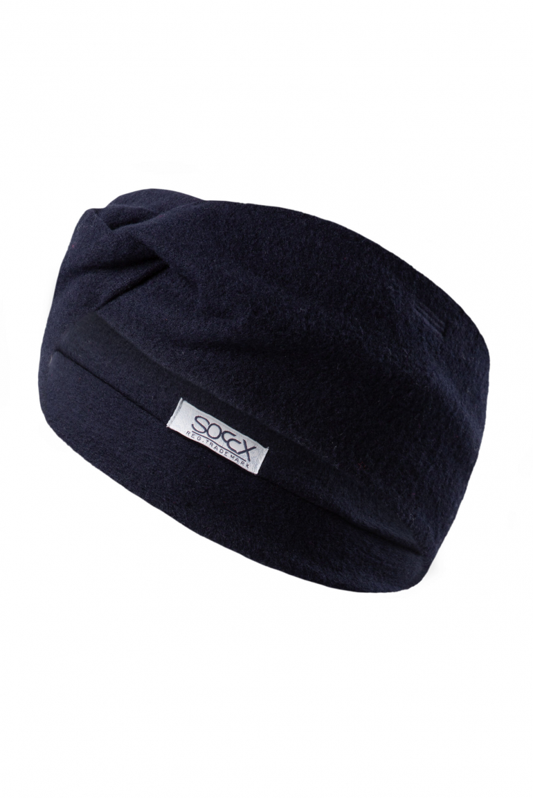 Stirnband aus Flauschstrick blue navy