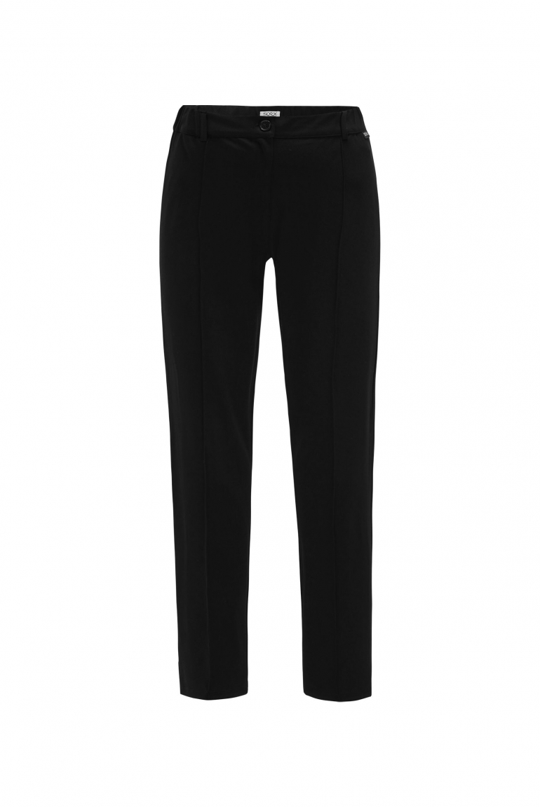 Stoffhose aus Interlock mit Biesen black