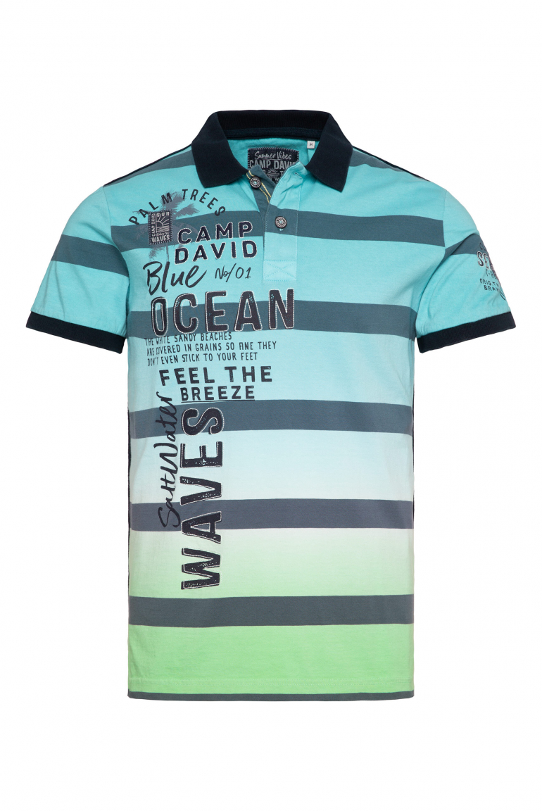 Streifen-Polo Dip Dye mit Logo Artworks fresh breeze