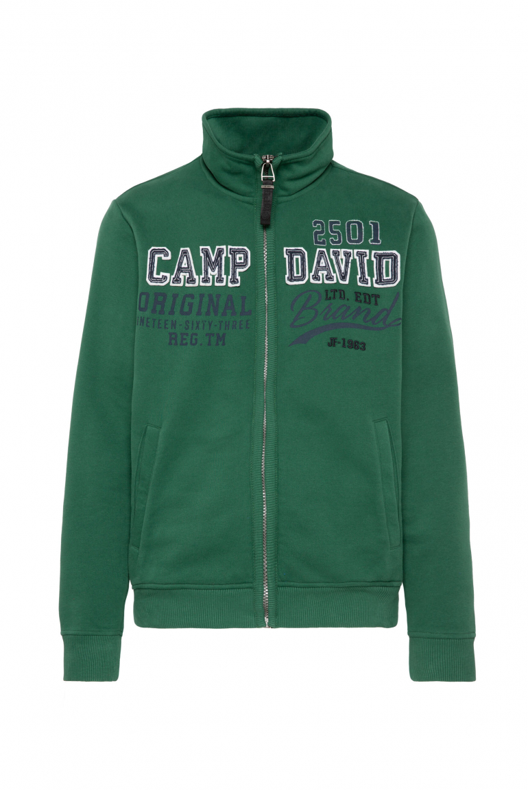 Sweatjacke mit Artwork im Retro-Style raw green