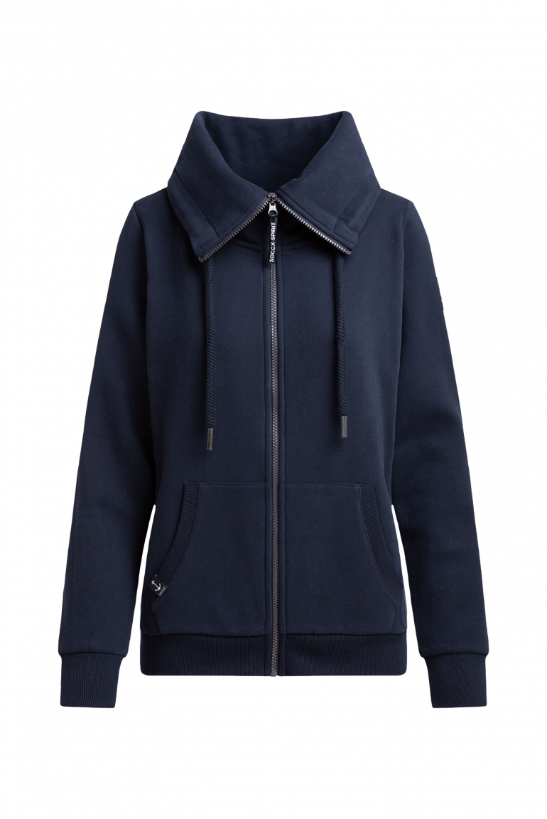 Sweatjacke mit hohem Kragen blue navy