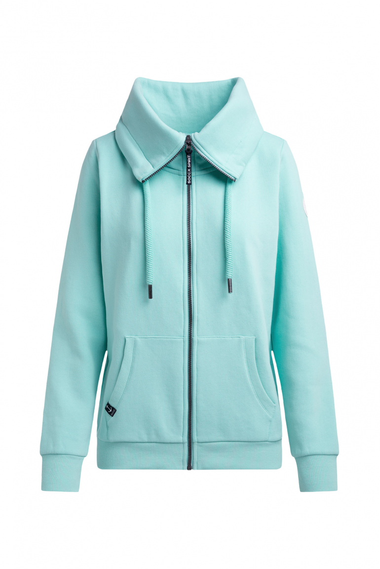 Sweatjacke mit hohem Kragen new aqua