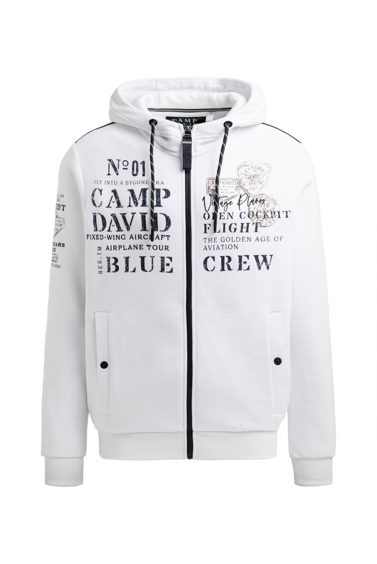 Sweatjacke mit Kapuze und Logo Artworks opticwhite