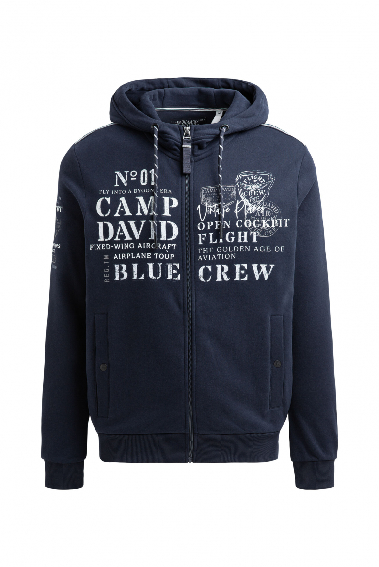 Sweatjacke mit Kapuze und Logo Artworks blue navy