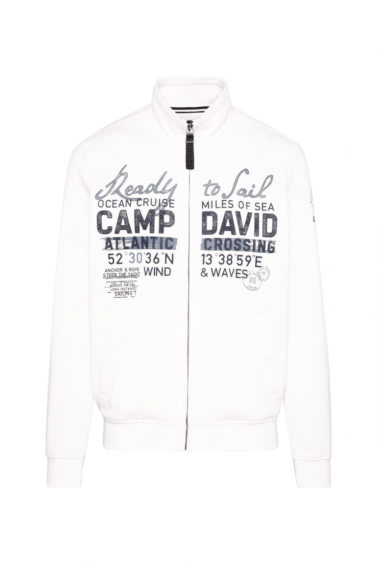 Sweatjacke mit Logo Artworks ivory