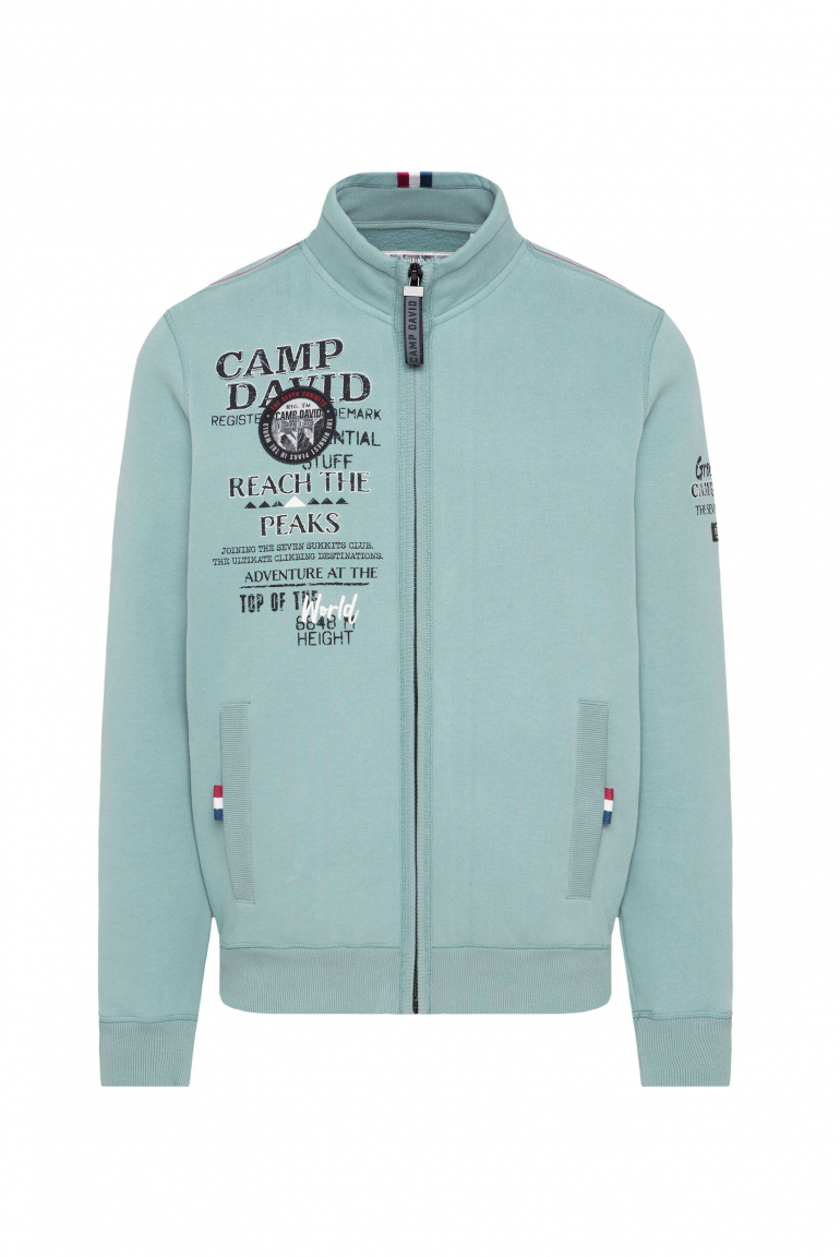 Sweatjacke mit Logo Prints, Stickereien und Patches smoke blue