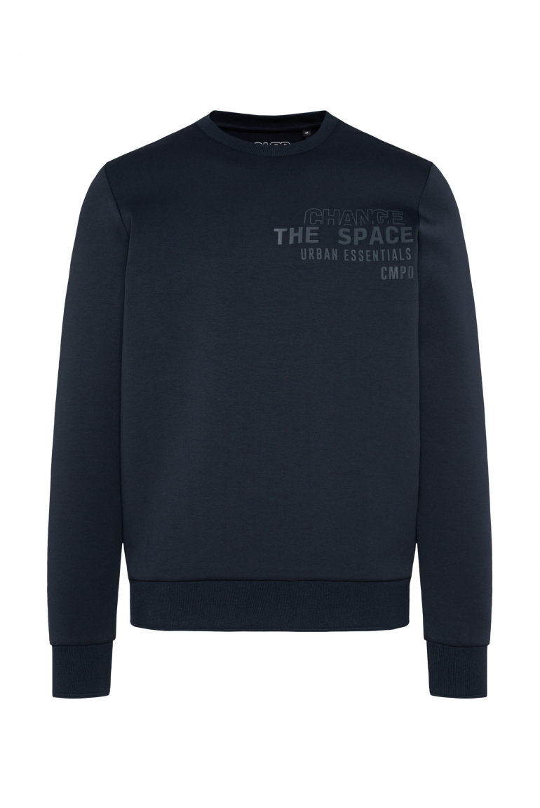 Sweatshirt in Scuba-Qualität mit Rubber Artwork true navy