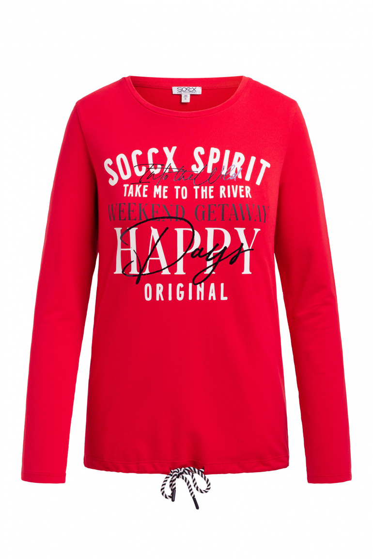 Sweatshirt mit Artwork und Kordelzug im Saum red heaven