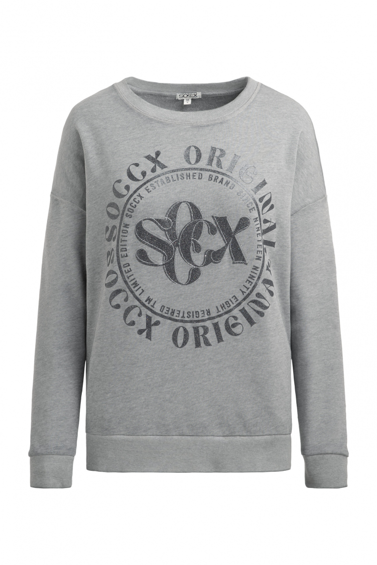 Sweatshirt mit Glitter Artwork smart grey