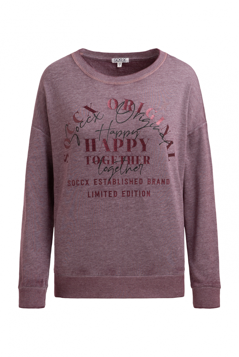 Sweatshirt mit Glitter Artwork night plum