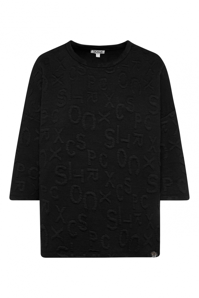 Sweatshirt mit Intarsia-Artwork black