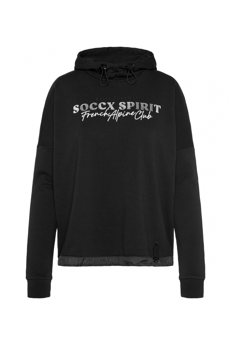 Sweatshirt mit Kapuze und Print Artwork black