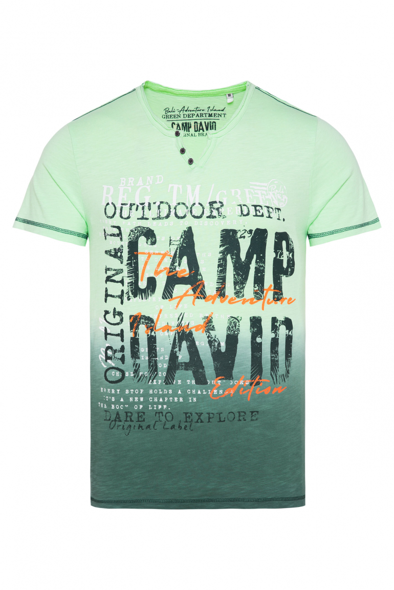 T-Shirt Dip Dye im Vintage Look green lemon/ evergreen