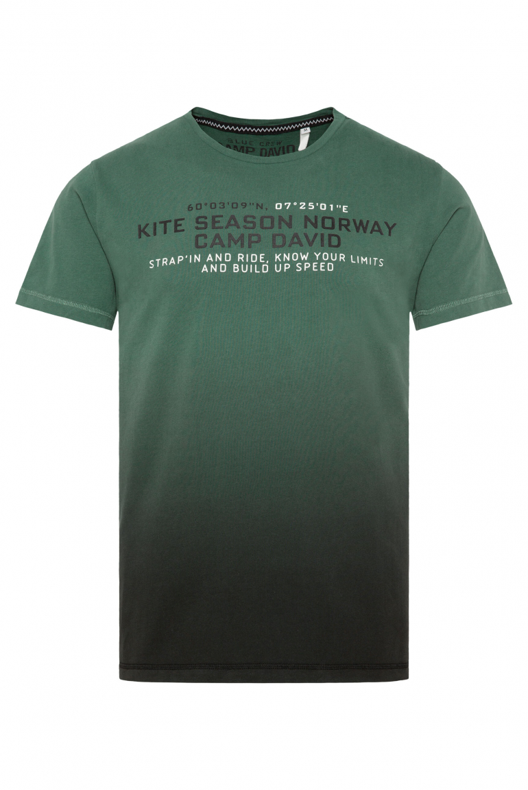 T-Shirt Dip Dye mit Rücken-Print dark green