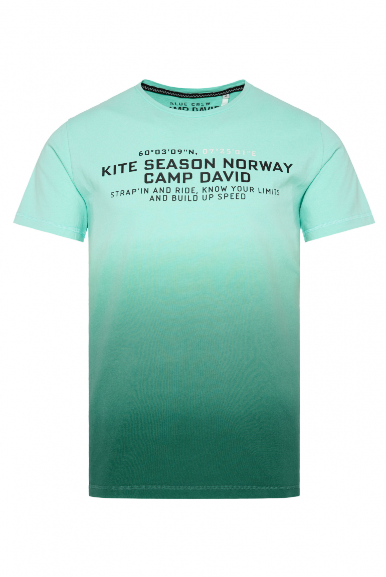 T-Shirt Dip Dye mit Rücken-Print new aqua