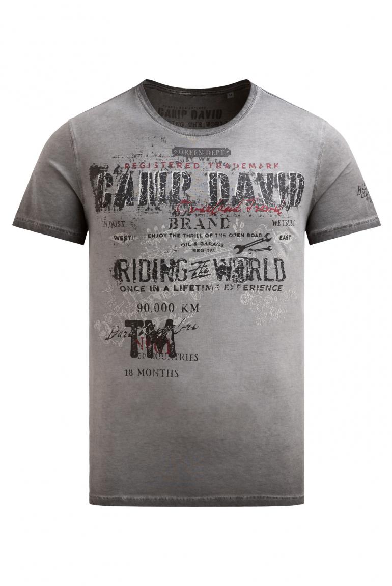 T-Shirt im Used Look mit Crack Prints black