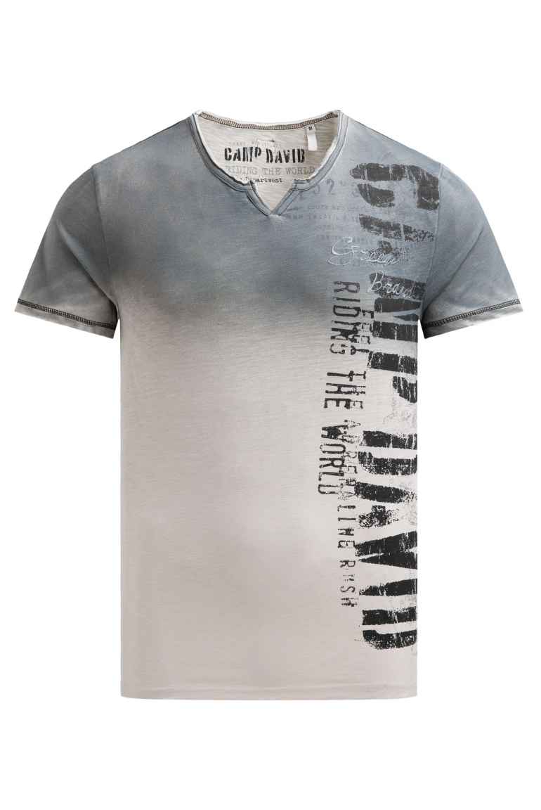 T-Shirt im Vintage Look mit Spray-Effekt und Artwork ash