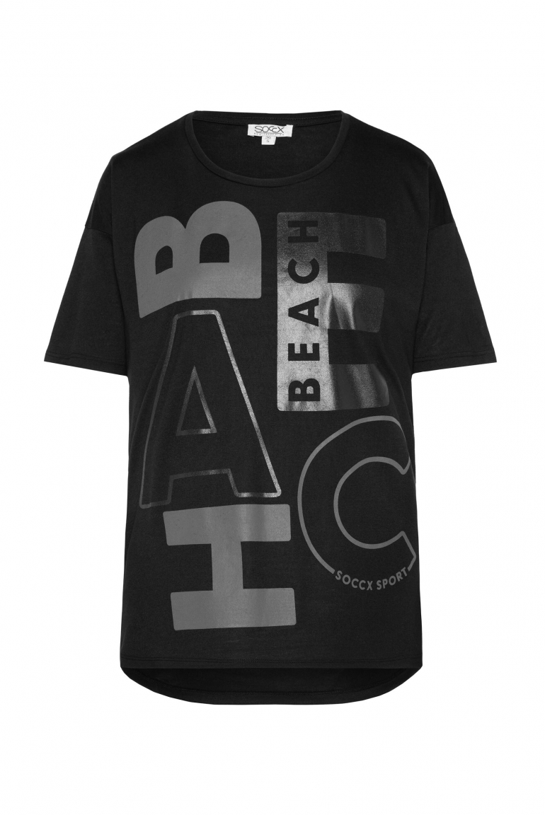 T-Shirt Loose Fit mit Beach Print black