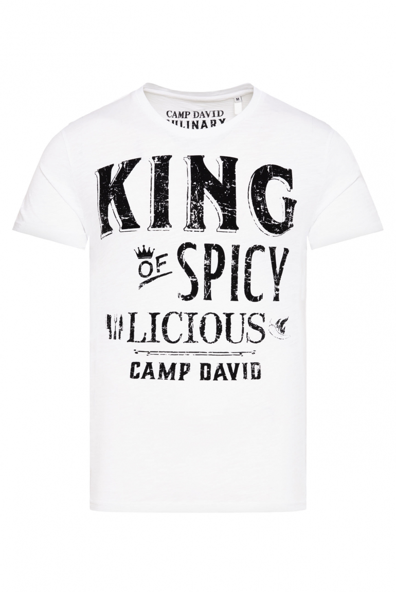 T-Shirt mit Label Print opticwhite