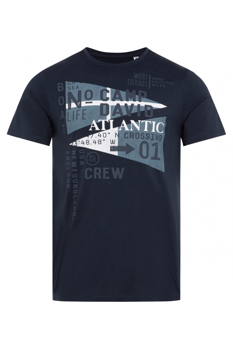 T-Shirt mit Label Prints blue navy