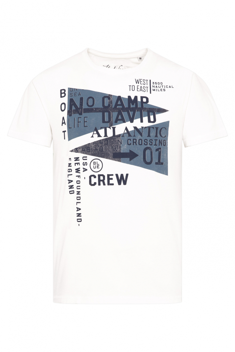 T-Shirt mit Label Prints ivory