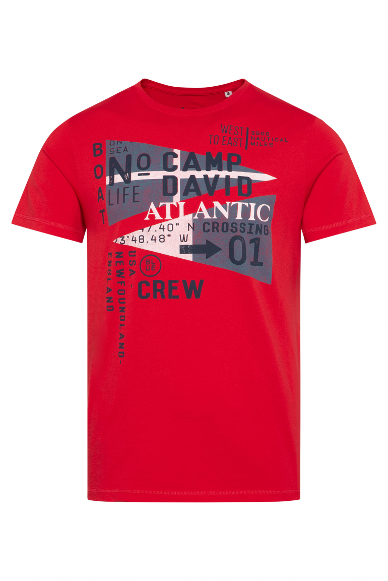 T-Shirt mit Label Prints flag red