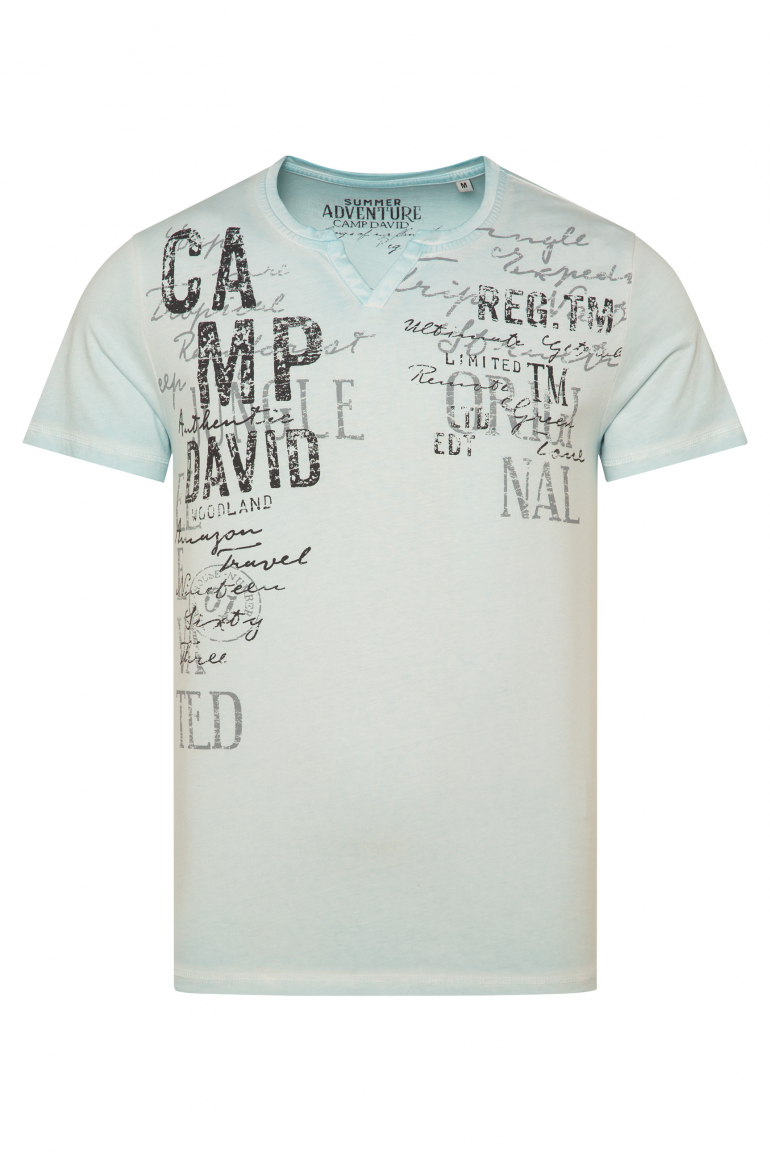 T-Shirt mit Label Prints im Used Look fresh breeze