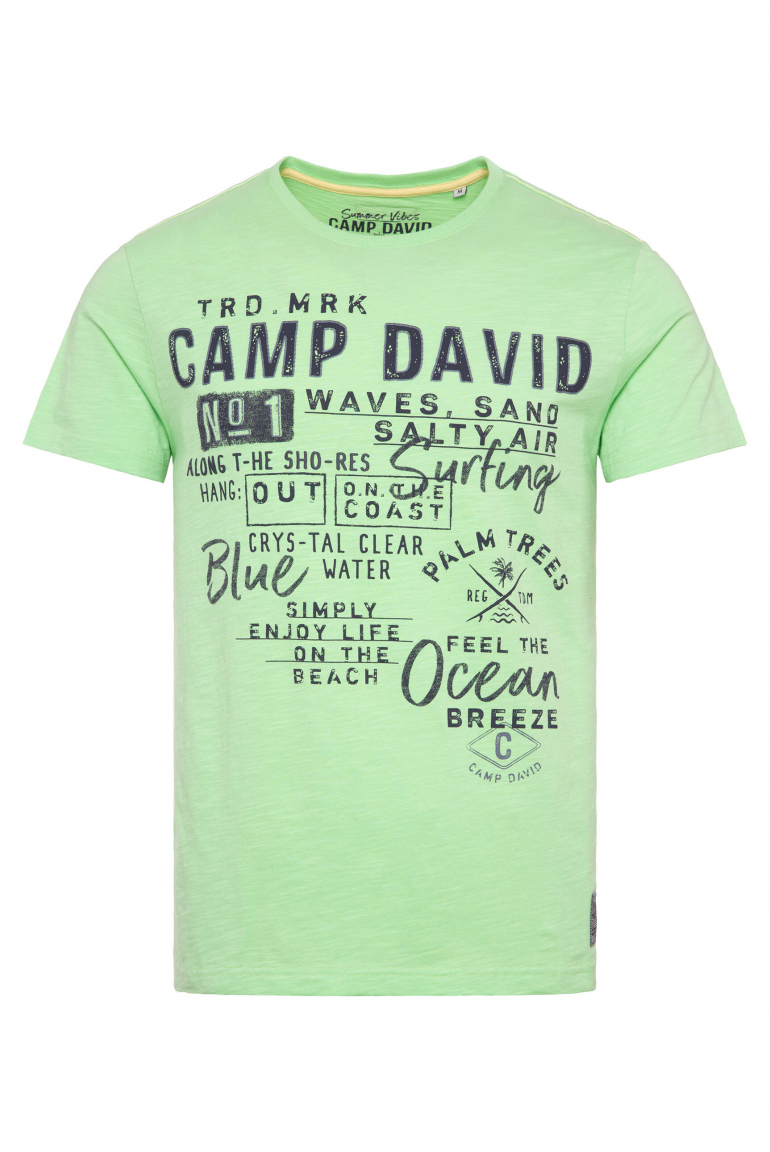 T-Shirt mit Prints im Used Look kiwi green