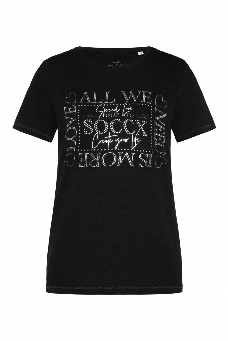 T-Shirt mit Rundhalsausschnitt und Artwork black