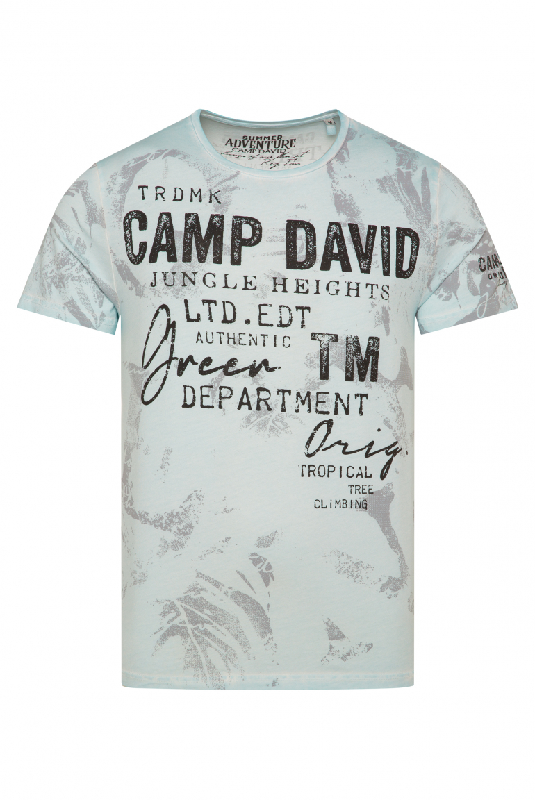 T-Shirt Oil Dyed mit All Over Print fresh breeze