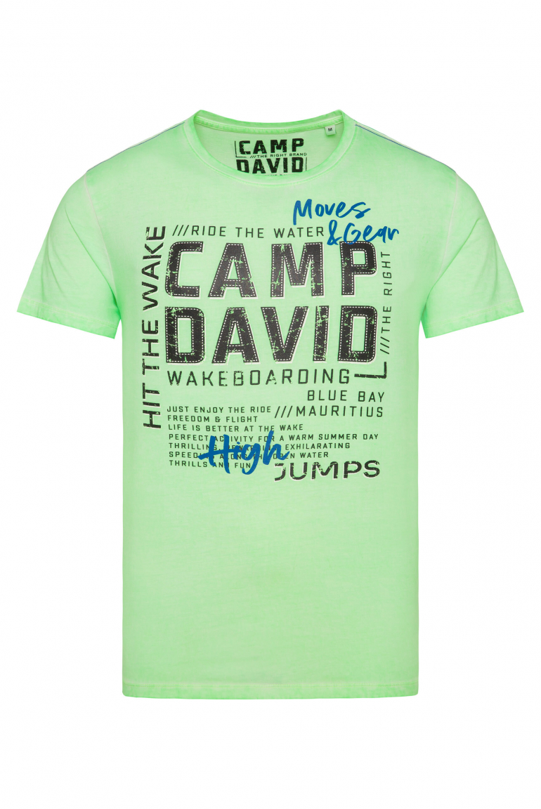 T-Shirt Oil Dyed mit Logo Artworks neon green
