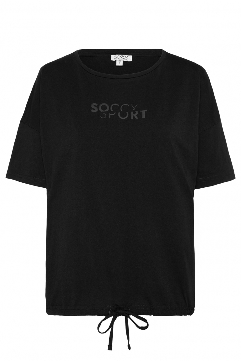 T-Shirt Oversized mit Bindebandsaum black