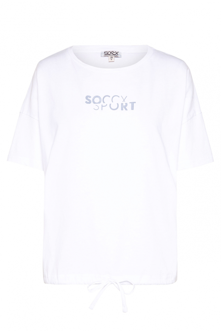 T-Shirt Oversized mit Bindebandsaum opticwhite