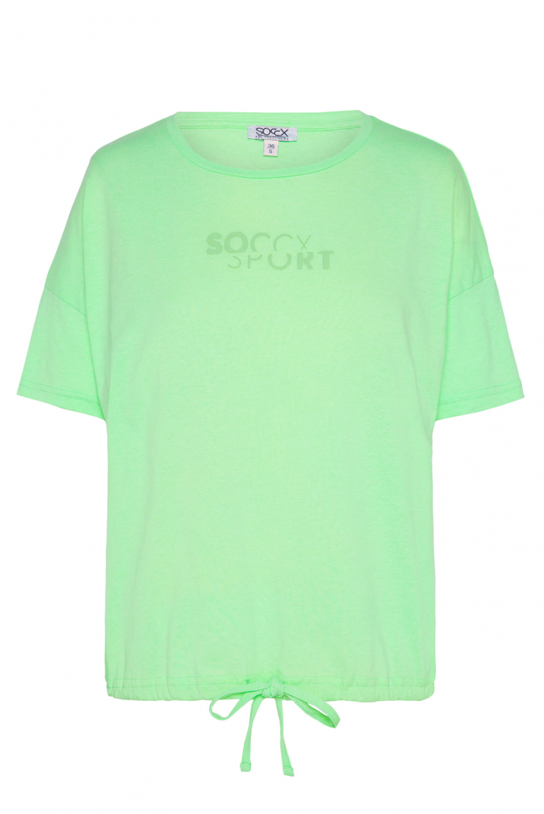 T-Shirt Oversized mit Bindebandsaum peppy green