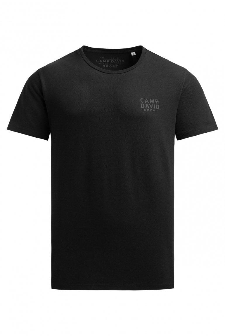 T-Shirt Rundhals aus Baumwoll-Pikee black