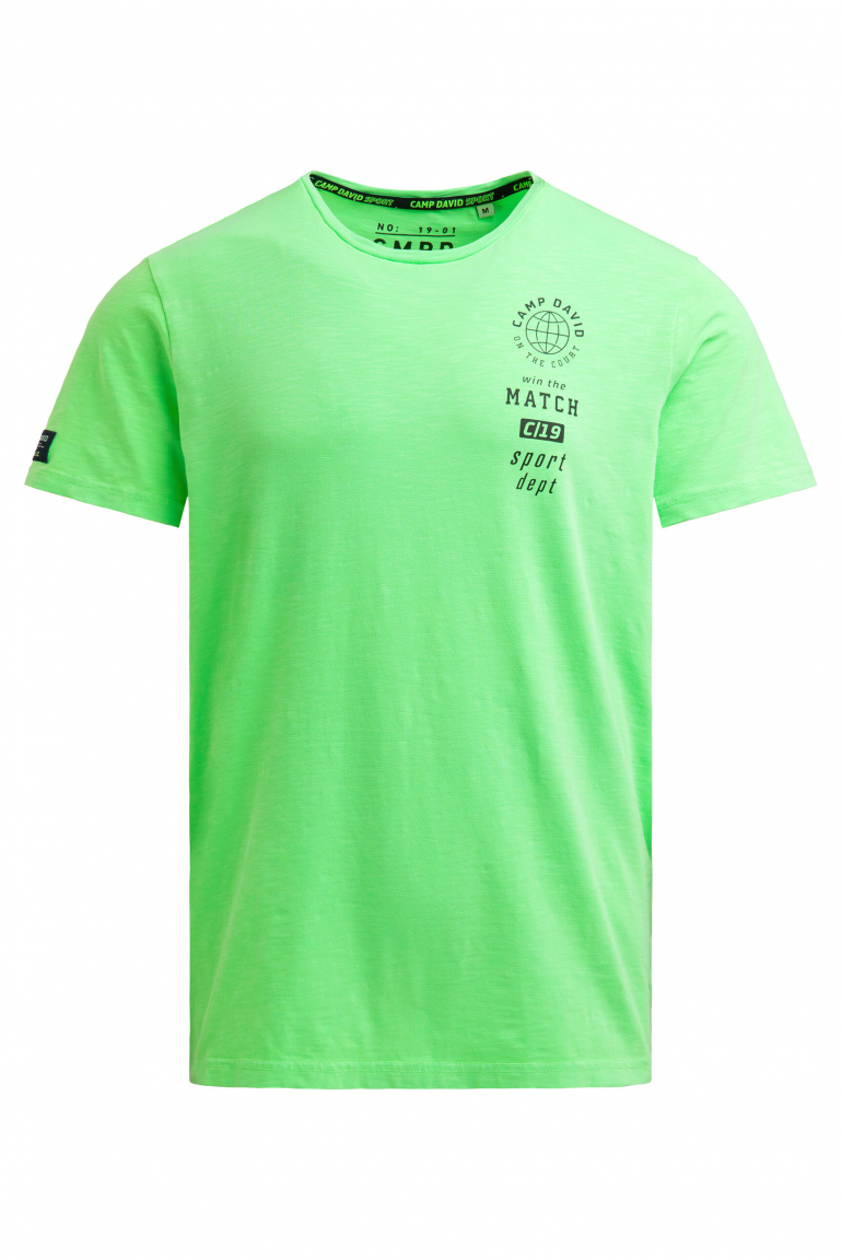 T-Shirt Rundhals mit kleinen Folienprints tech green