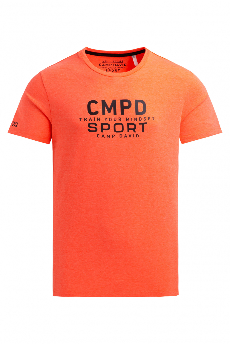T-Shirt Rundhals mit Logo Artwork neon fire