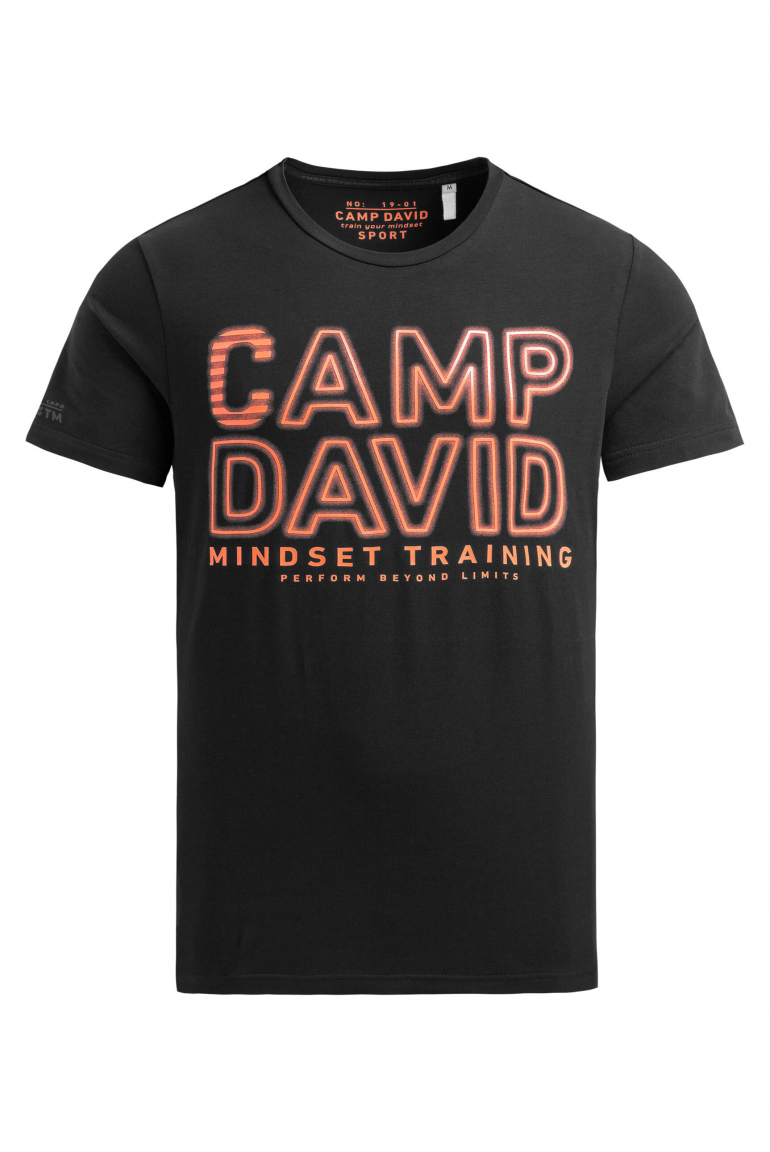 T-Shirt Rundhals mit Logo Artwork black